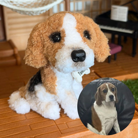 Custom Dog Replica from Photo, Poseable Art Doll, Pet Memorial Keepsake - Handmade Soft Sculpture, Personalised Plushie Ornament