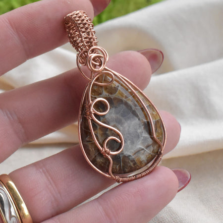 Before – Handcrafted Ammonite Copper Pendant