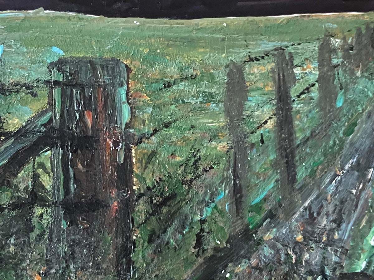 "Near Gloucester" original acrylic on card painting by Margo Humphries