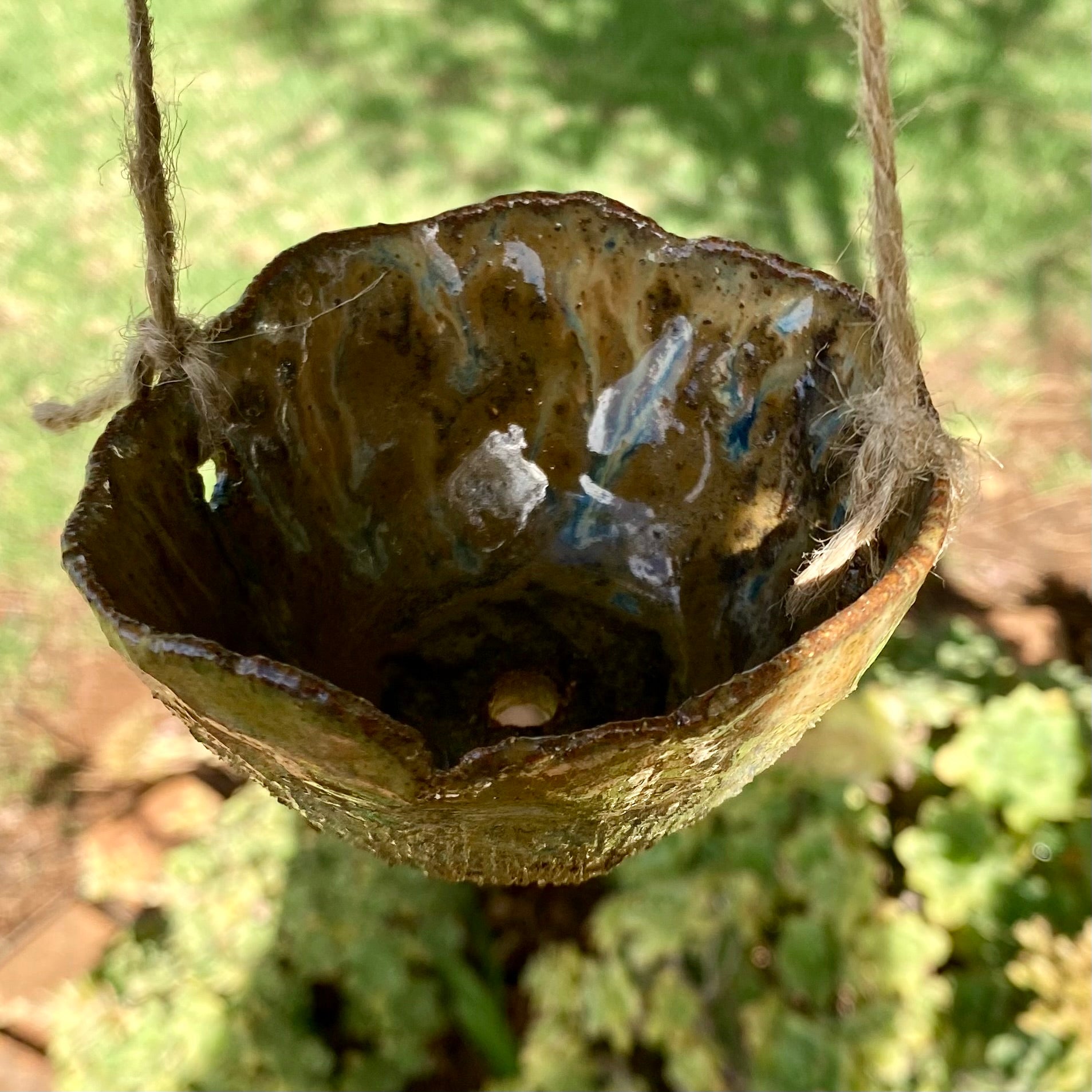 Handmade Organic Pinch Pot Plant Hangers|Pottery