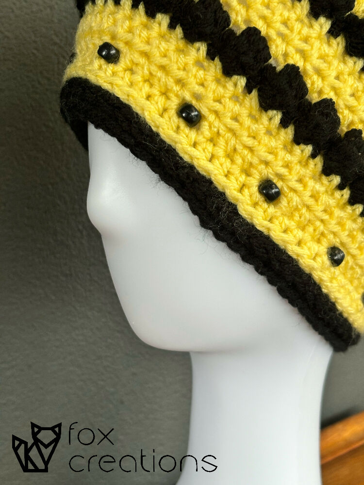 Bumblebee Bead Beanie Crochet Pattern