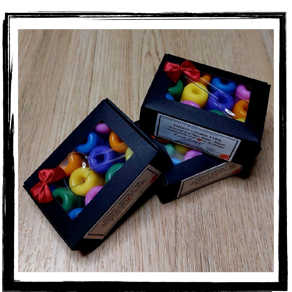 Scented Soy Wax Melts - Froot Loops in a Box with a Spoon