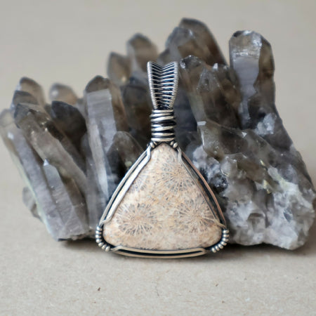 Fossil Coral Pendant - Handcrafted with Australian Made Sterling Silver