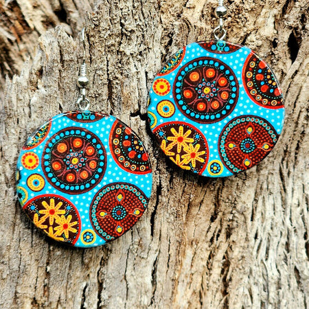 Turquoise patterned earrings
