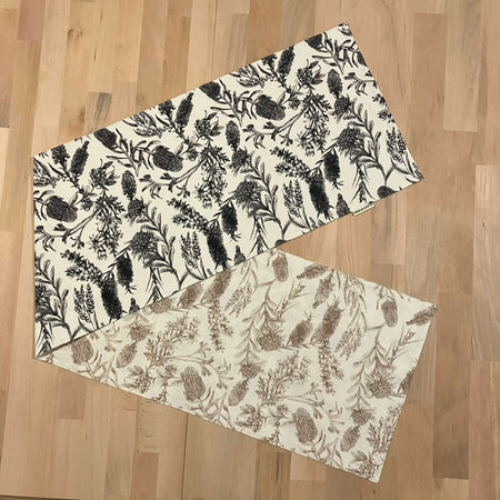 table runner handmade Australia reversible - native flora