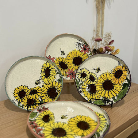 Hand Painted Sunflower Platter Various Designs