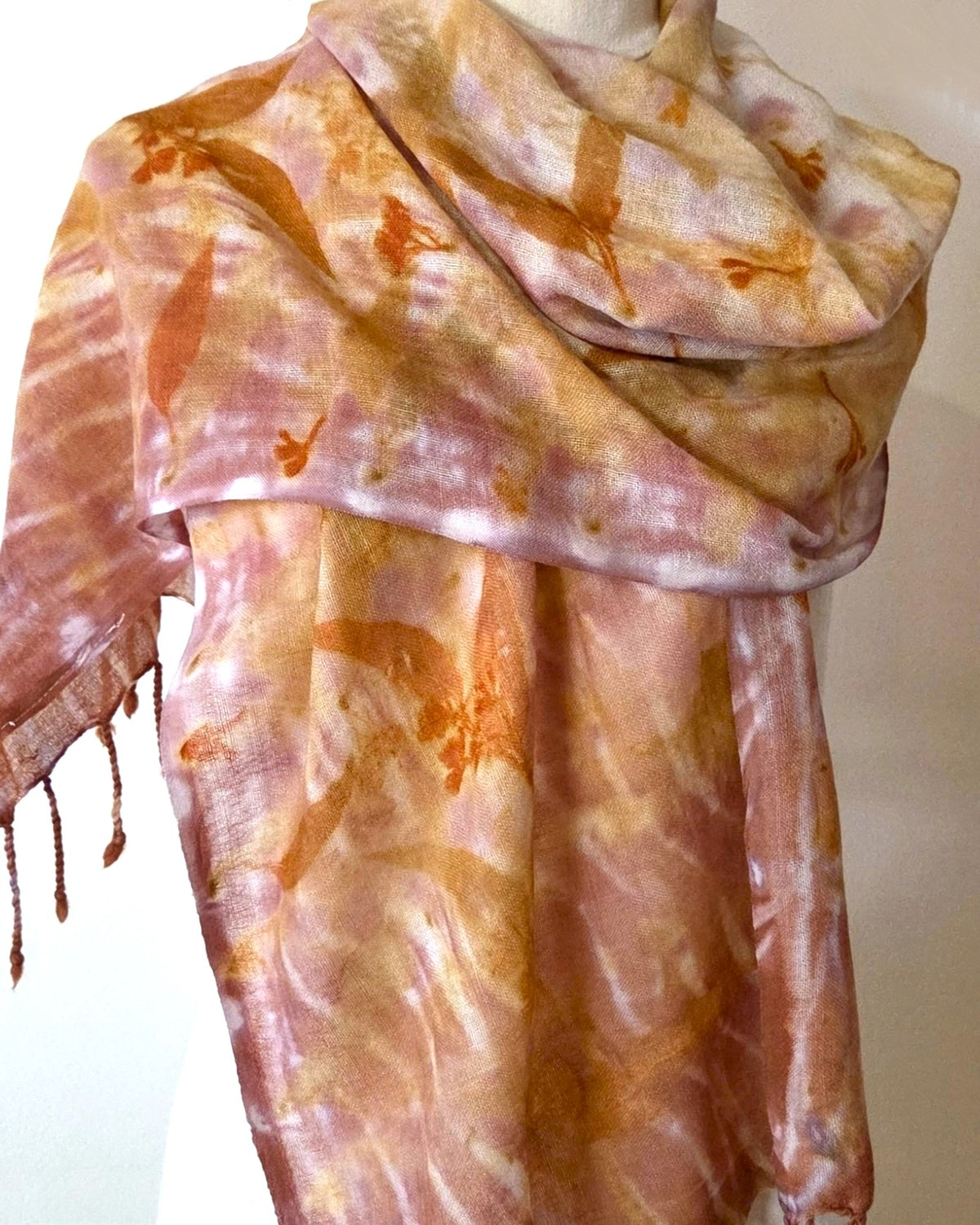 Fine Handloomed Pure Wool - Botanical Print Scarf/Wrap - The Tilly