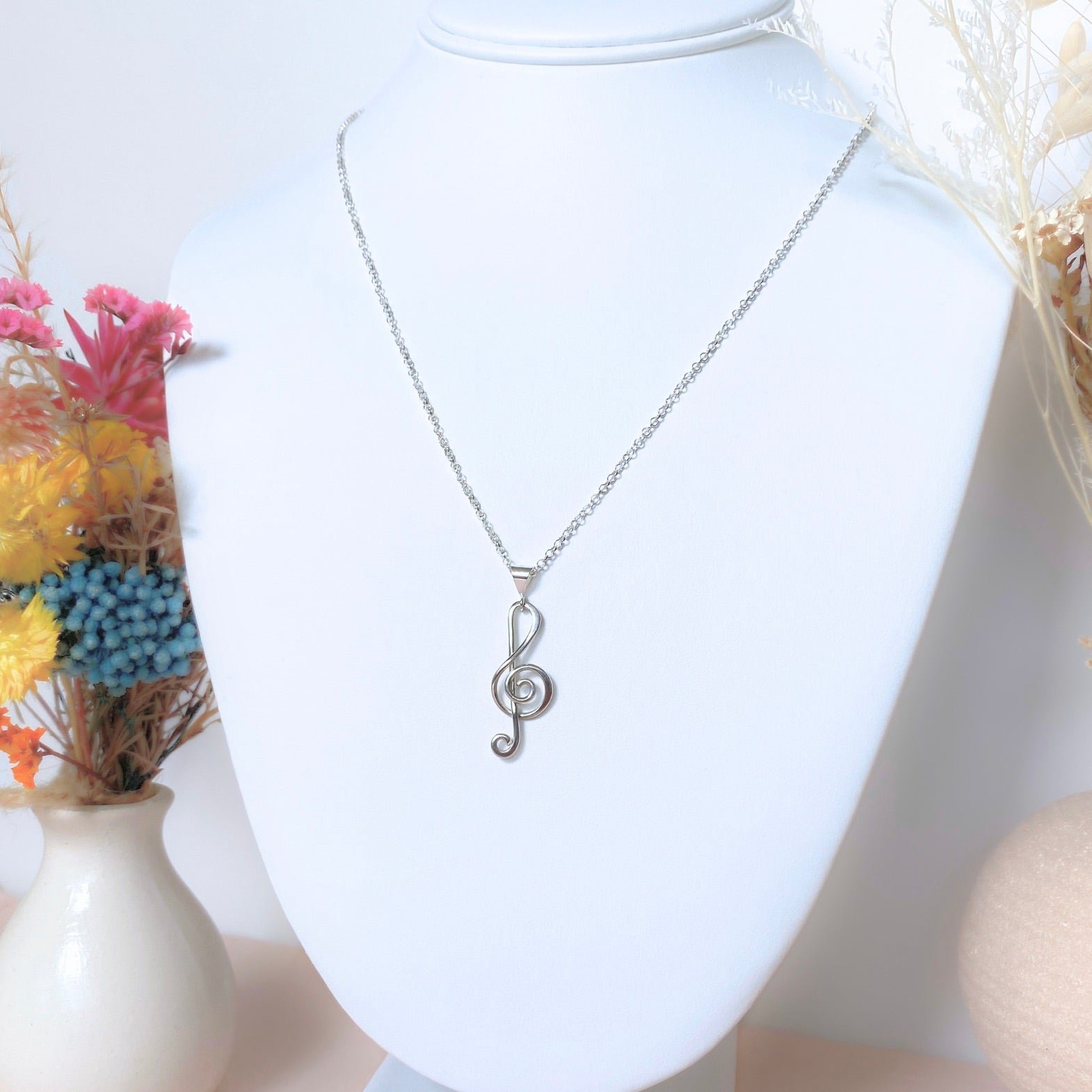 NEW! Treble Clef Music Pendant | Sterling silver | Chain necklace | Music-inspired jewellery