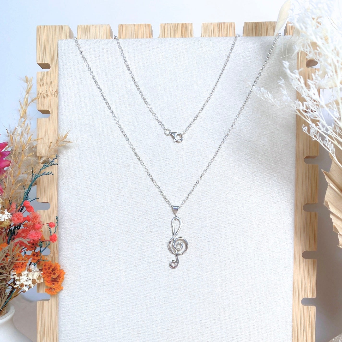 NEW! Treble Clef Music Pendant | Sterling silver | Chain necklace | Music-inspired jewellery