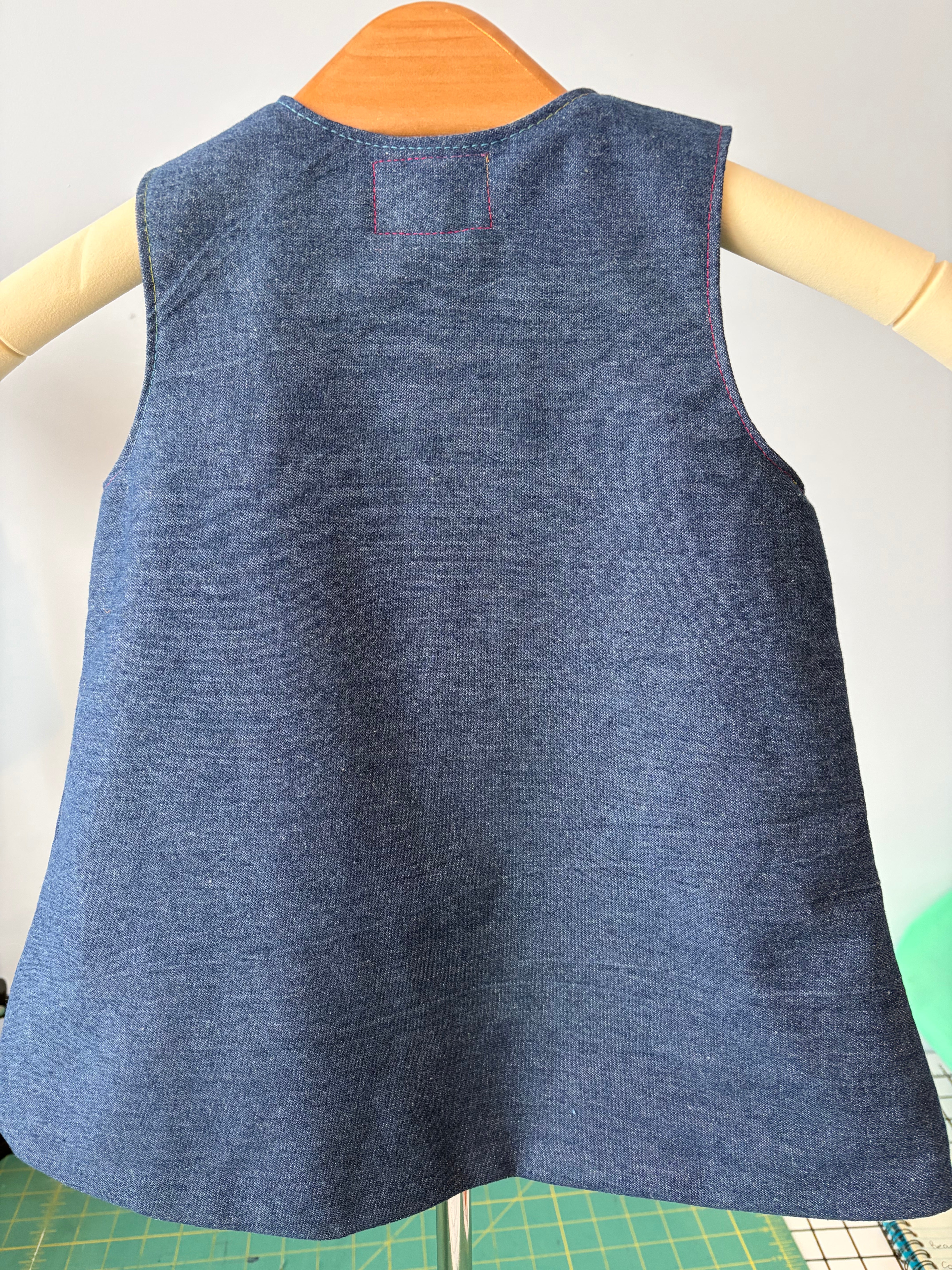 Denim Bear Pinafore Dress 2-3 years