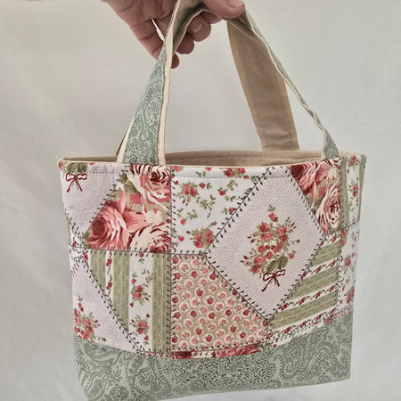 Handmade |Classic Handbag | Vintage Rose | Cottage Garden Collection