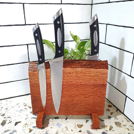 Magnetic Nine Knife Block,Made in Australia, Sheoak Timber , Simple Knife Storage, Thoughtful Fifth Anniversary Present