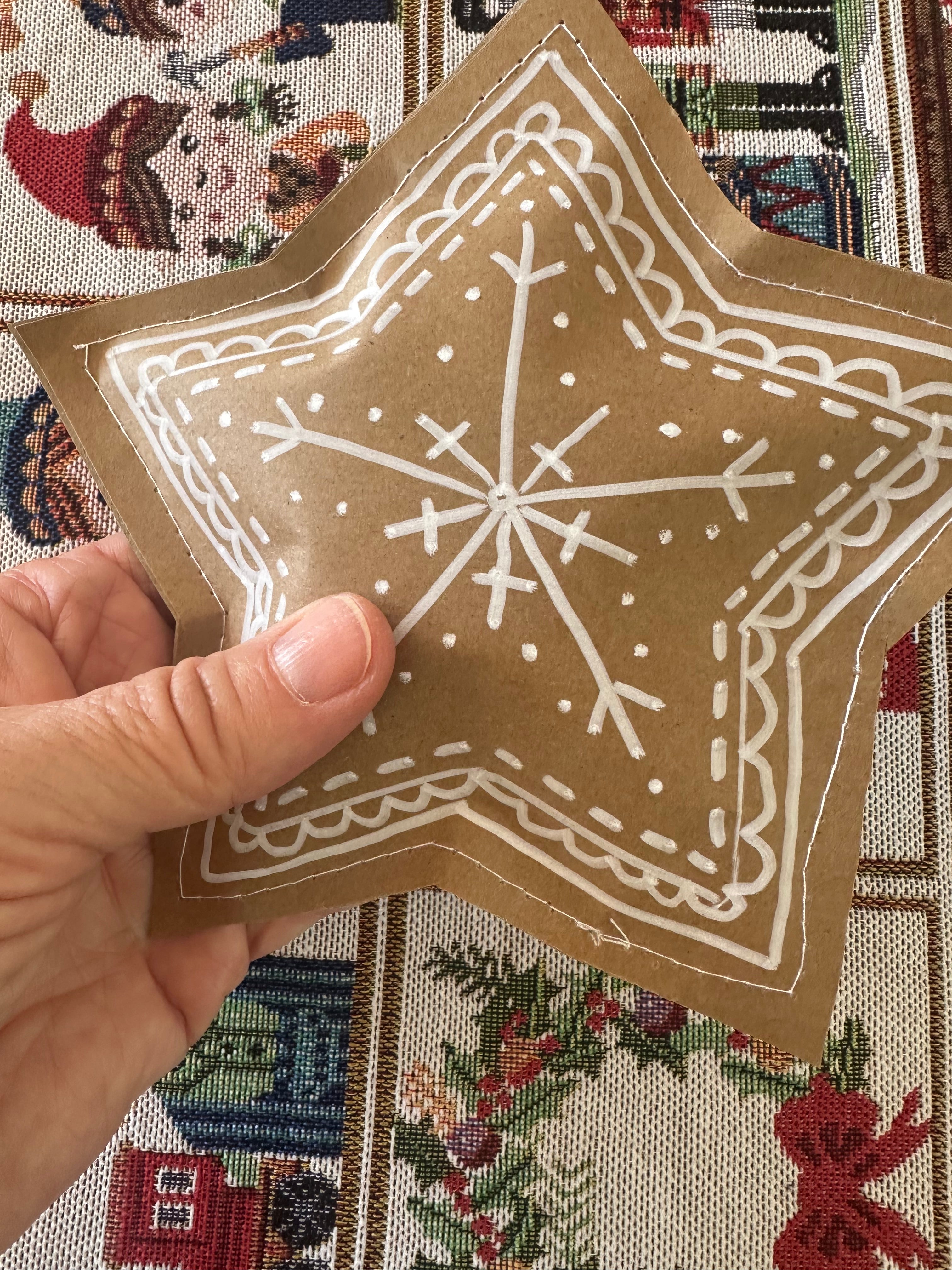 Star Christmas Decoration in wool felt handmade