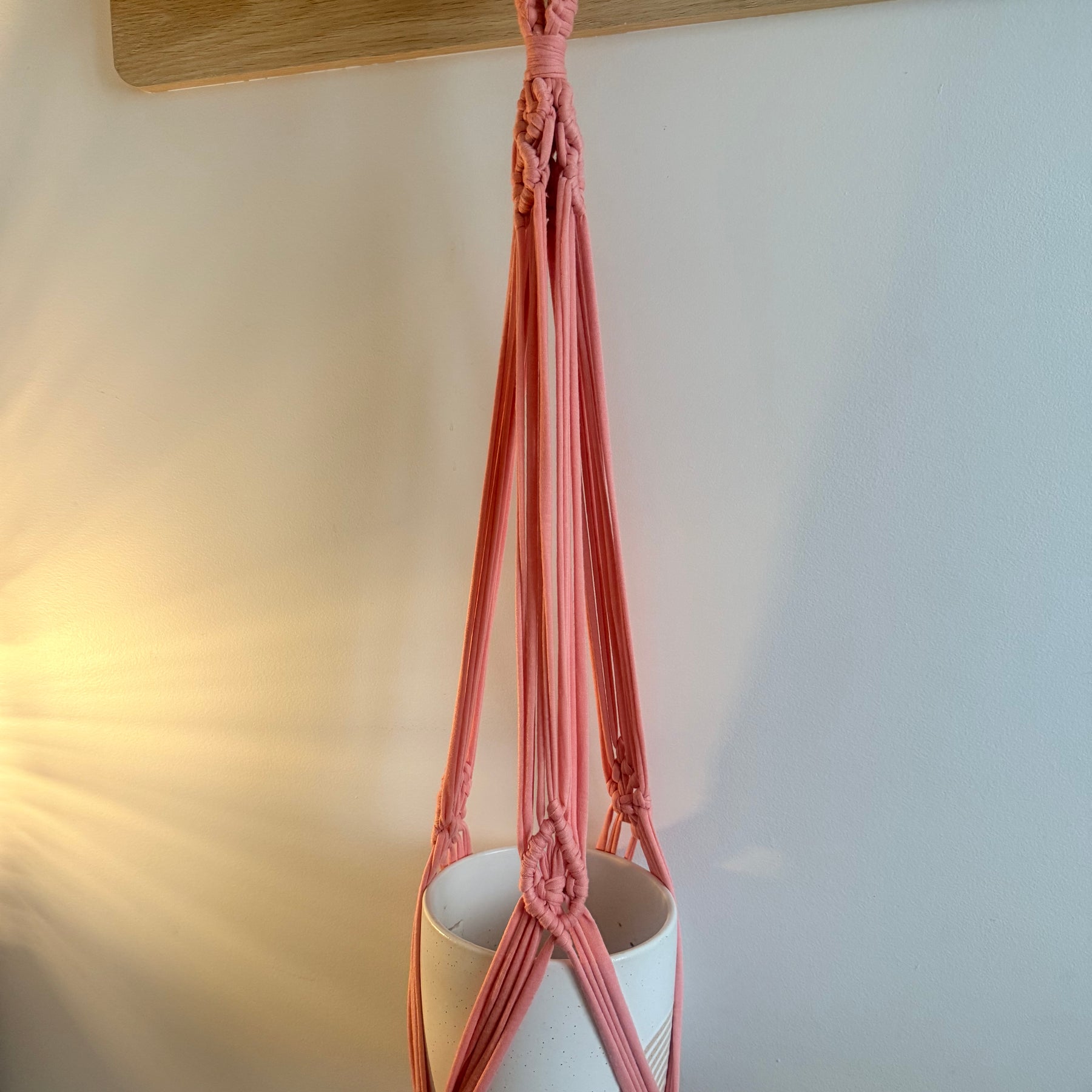 Handmade Pink Macramé Plant Hanger