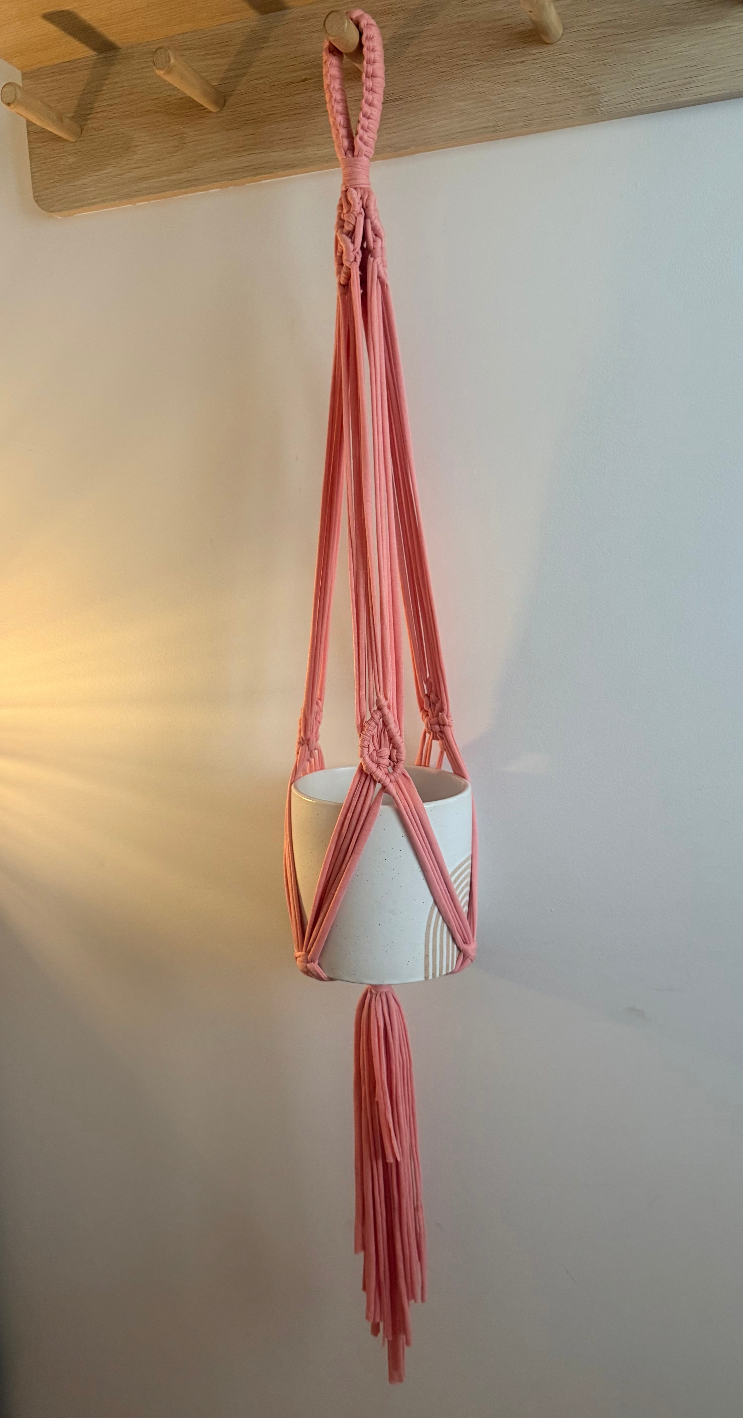 Handmade Pink Macramé Plant Hanger
