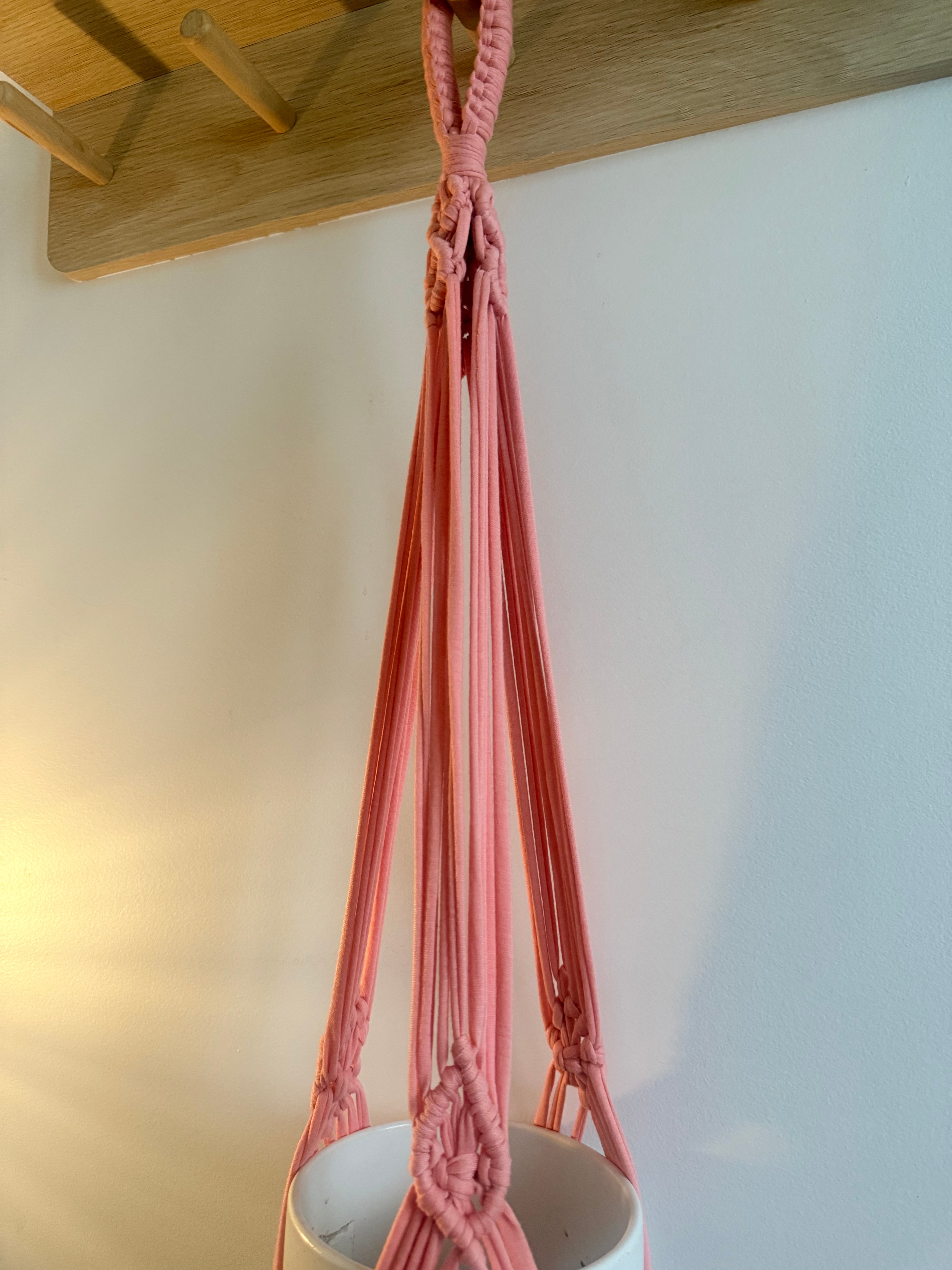 Handmade Pink Macramé Plant Hanger