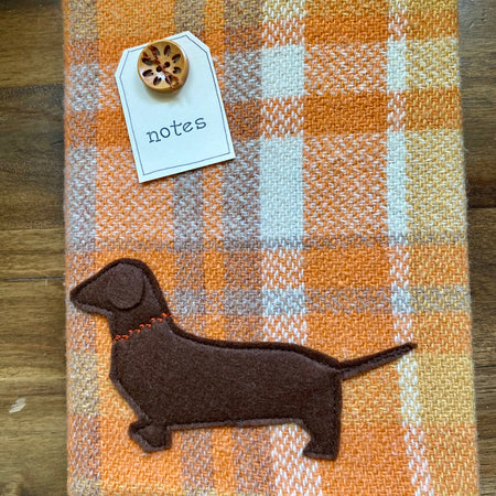 A5 Upcycled Notebook Dachshund - Orange