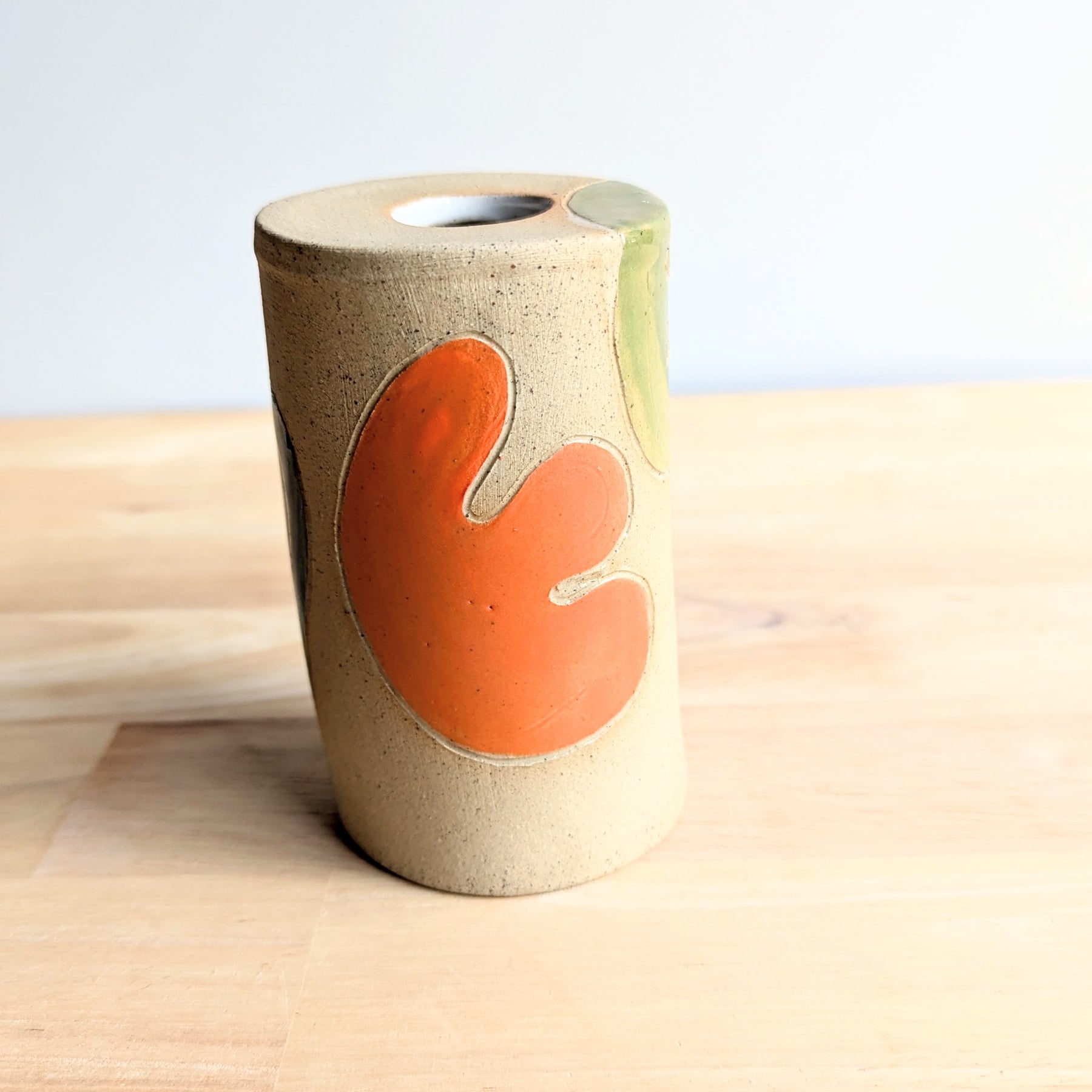 Cylinder Flower Vase| Handmade Vase with Dried Floral Posy | Bright Vase| Mother's Day Gift Idea