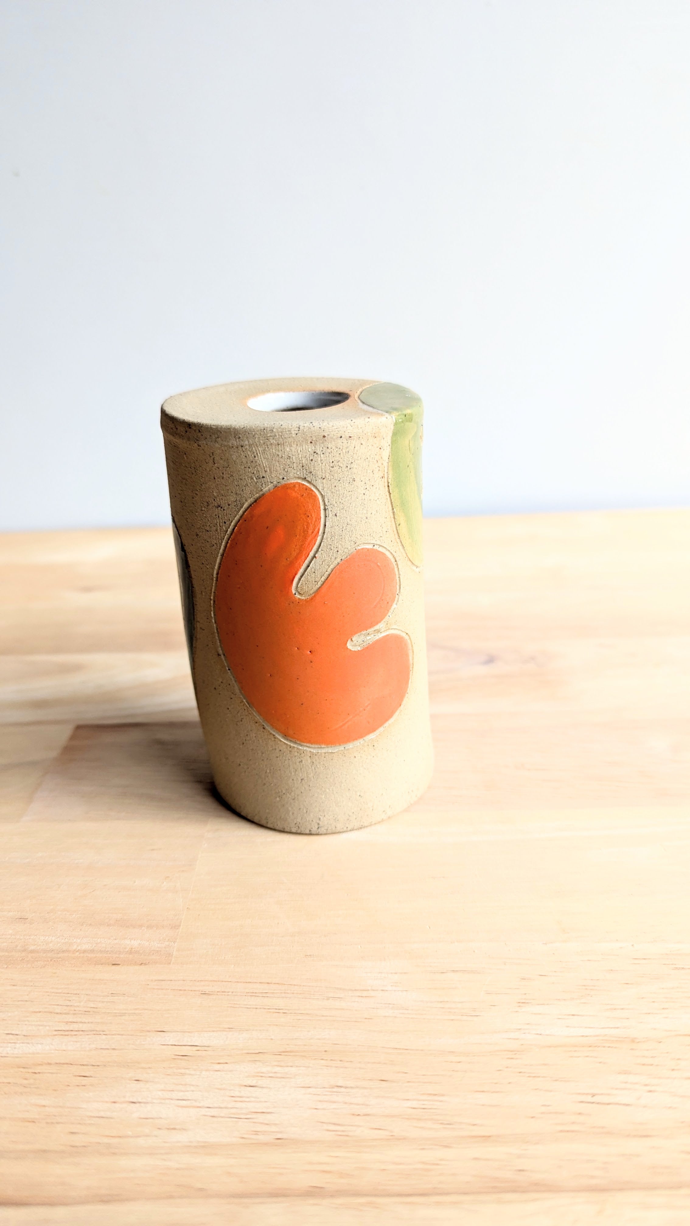Cylinder Flower Vase| Handmade Vase with Dried Floral Posy | Bright Vase| Mother's Day Gift Idea