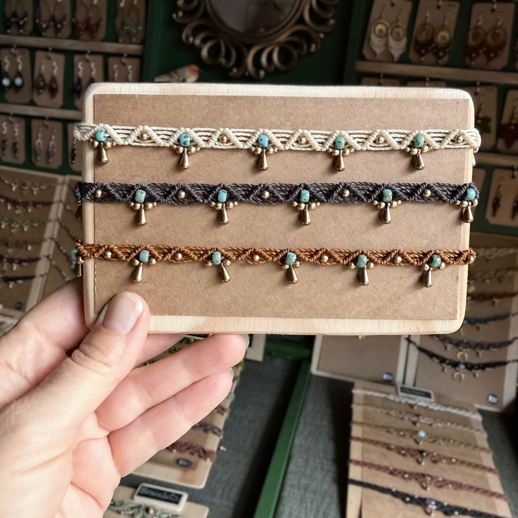 Micro Macrame Boho Zigzag Anklet with lots of colour choices