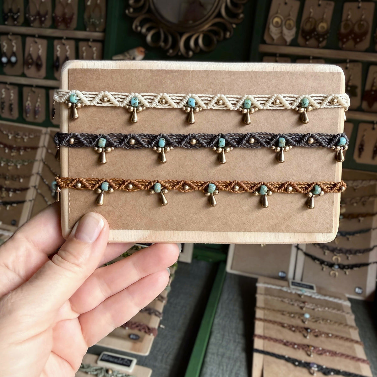 Micro Macrame Boho Zigzag Anklet with lots of colour choices