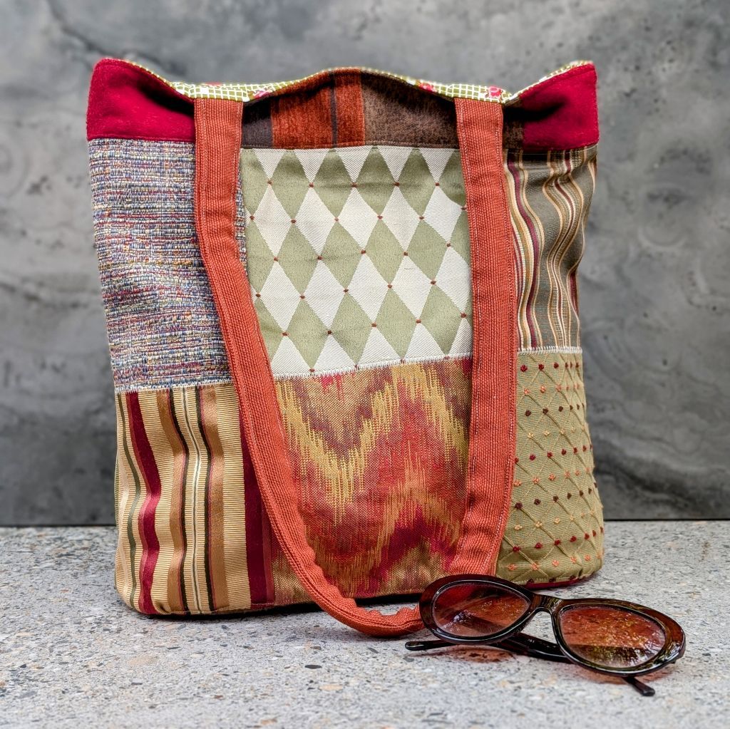Patchwork tote with zip pocket - Evadne