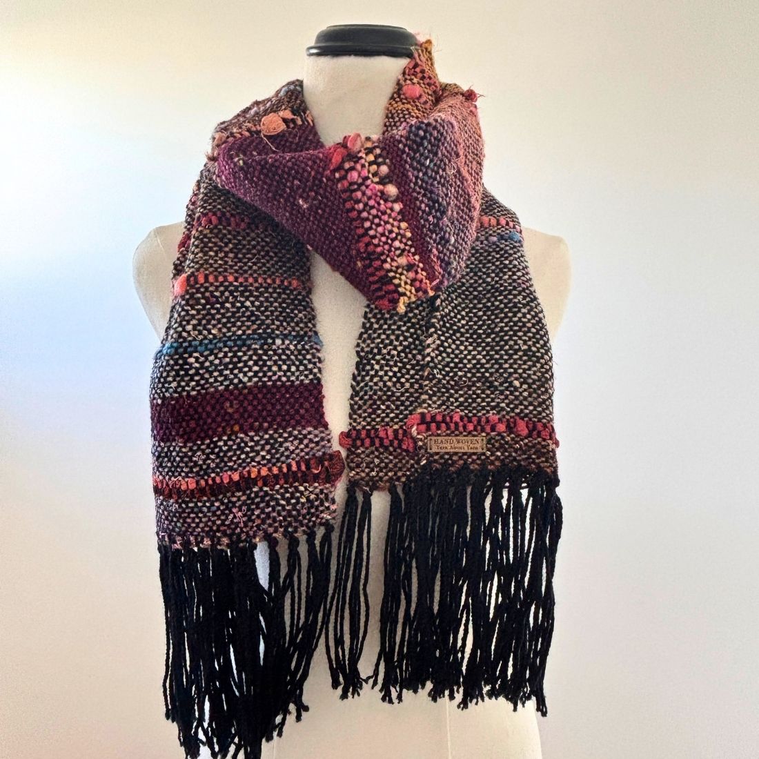 Handwoven Scarf - Autumnal - Rustic - Wool - Silk