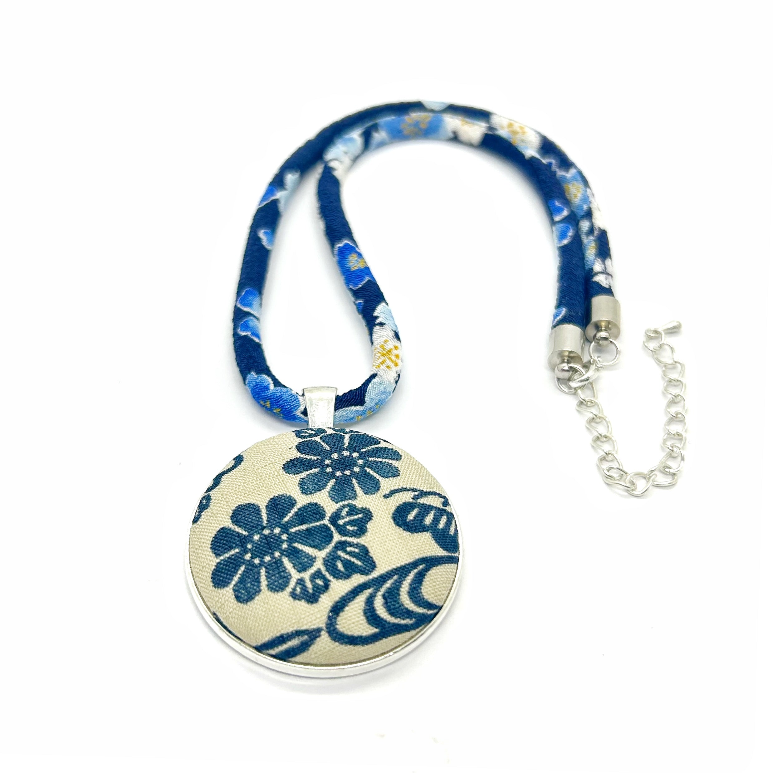 Kimono Pendant Necklace - Cool Blues