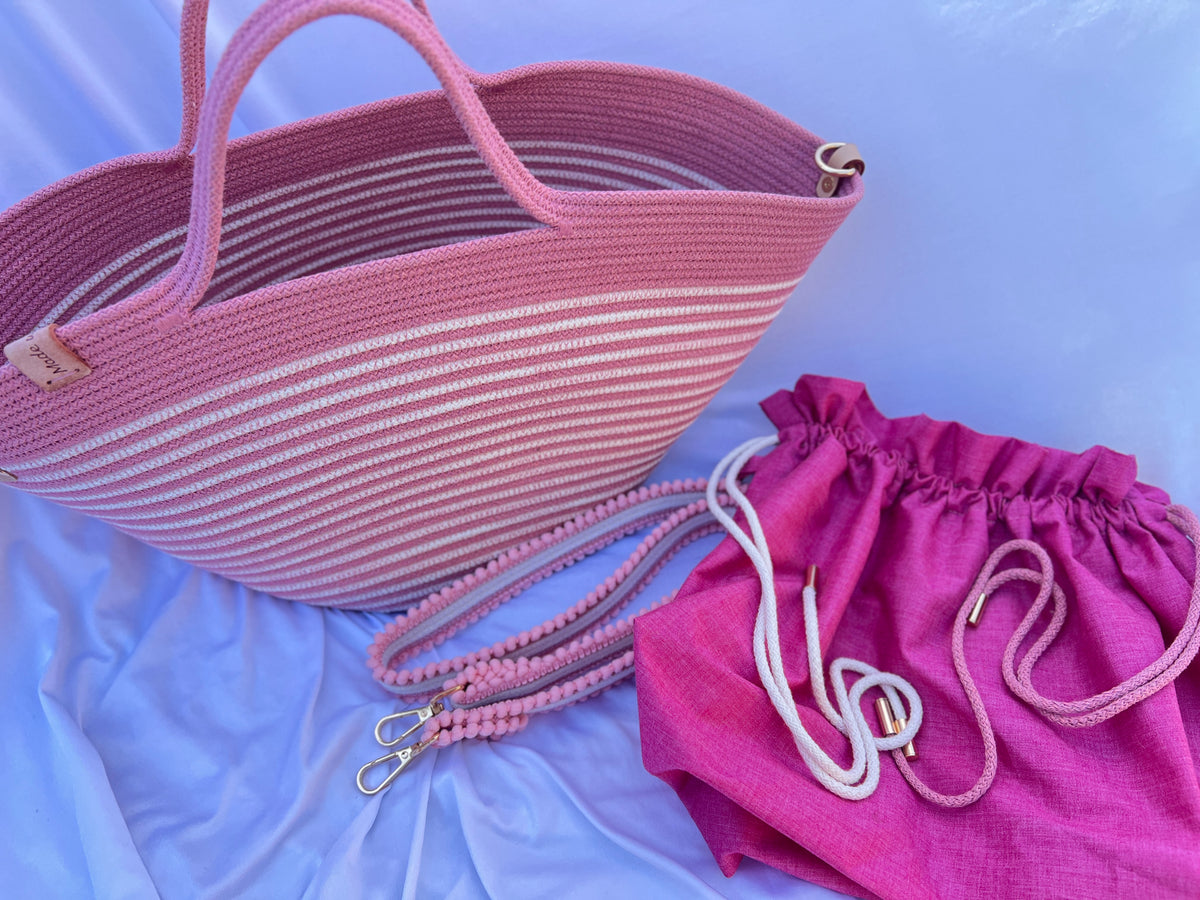 Pink Blossom Rope Handbag