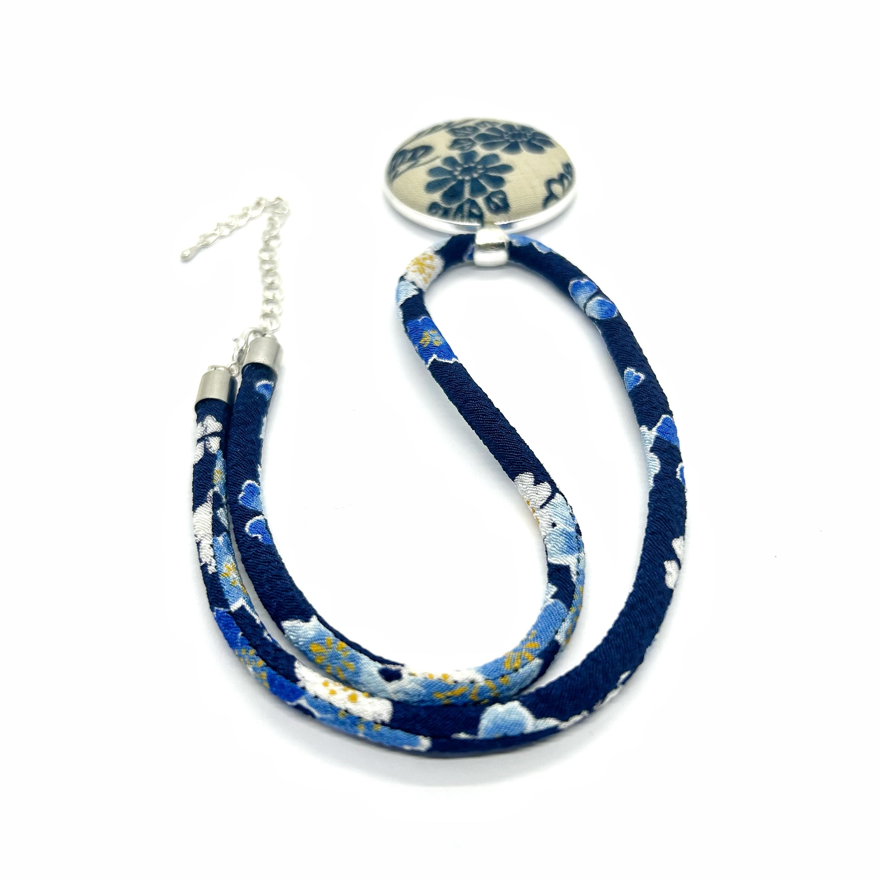Kimono Pendant Necklace - Cool Blues