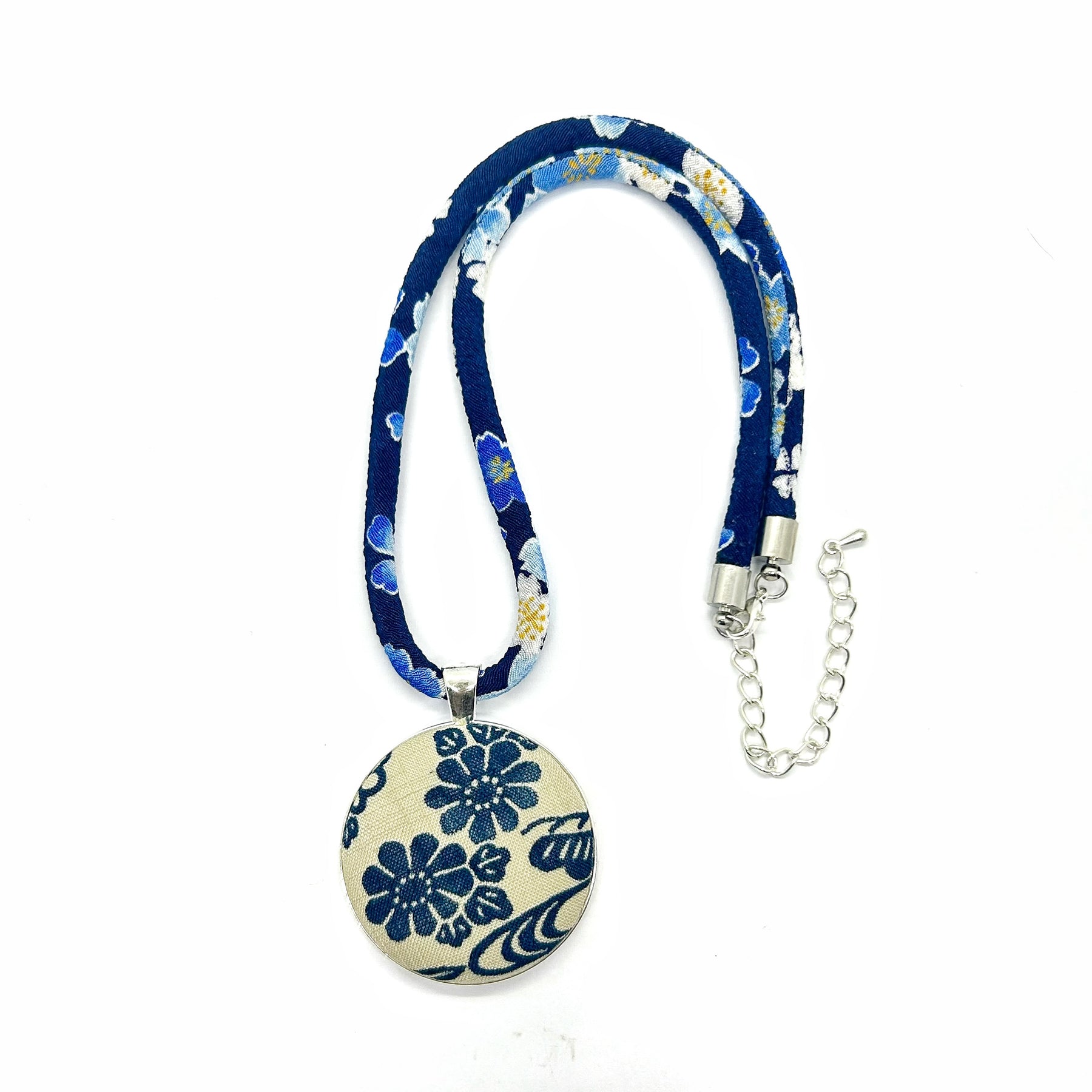 Kimono Pendant Necklace - Cool Blues