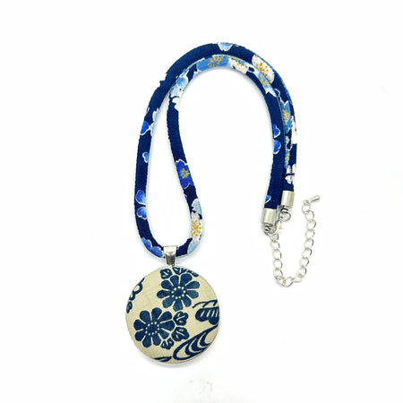 Kimono Pendant Necklace - Cool Blues