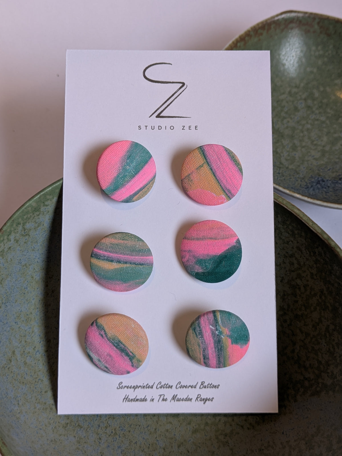 Hand Printed Fabric Buttons