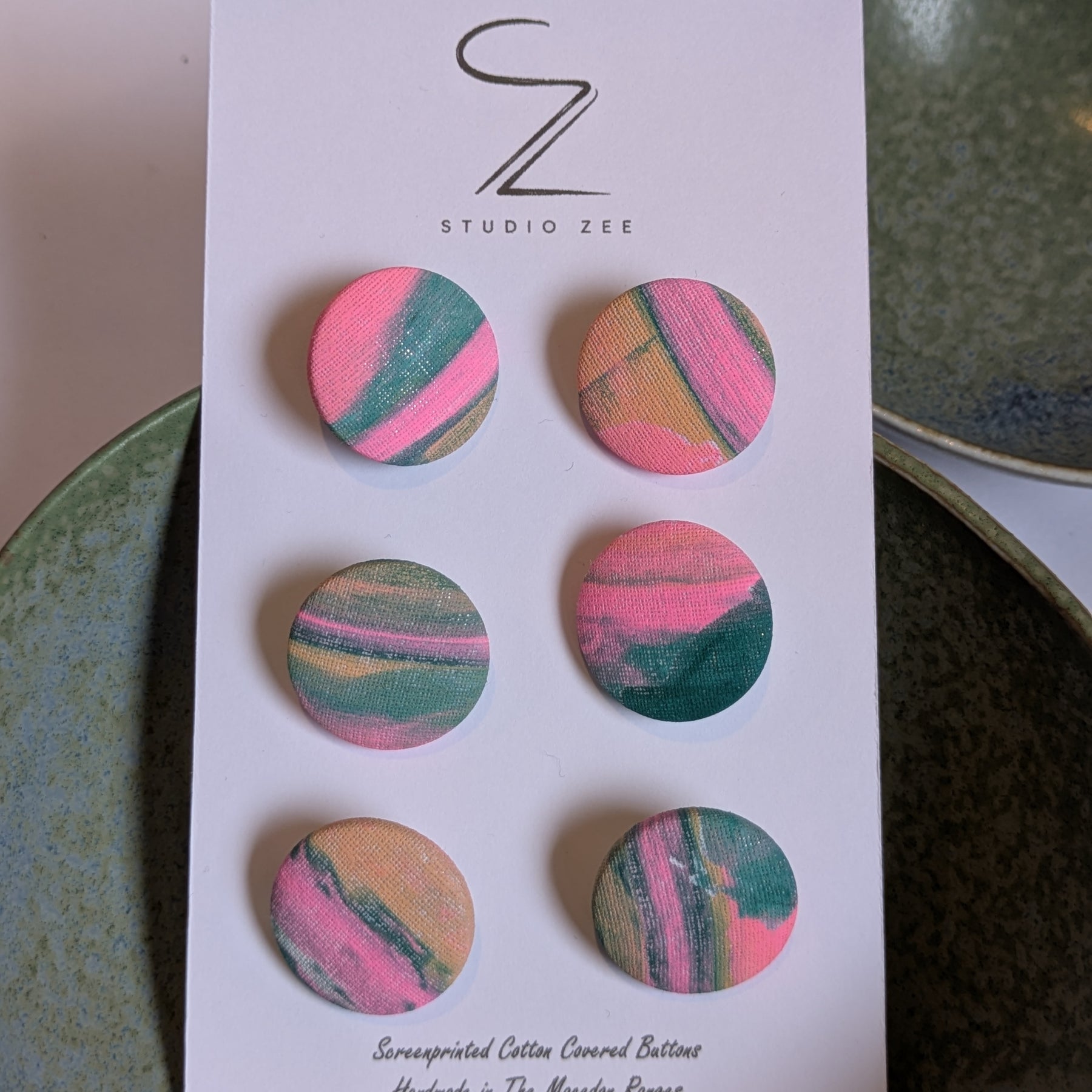 Hand Printed Fabric Buttons
