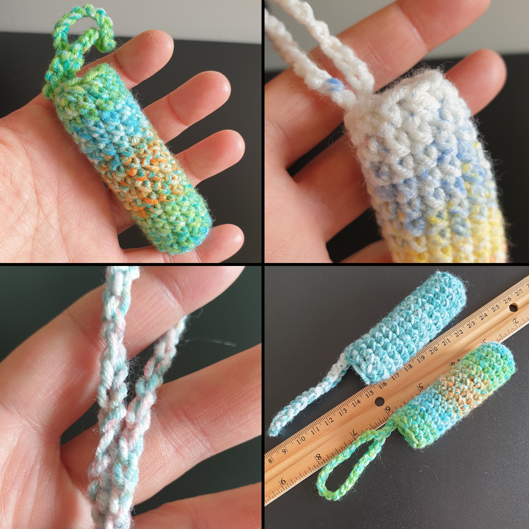 Handmade Simple Colourful Crochet Lipstick Case