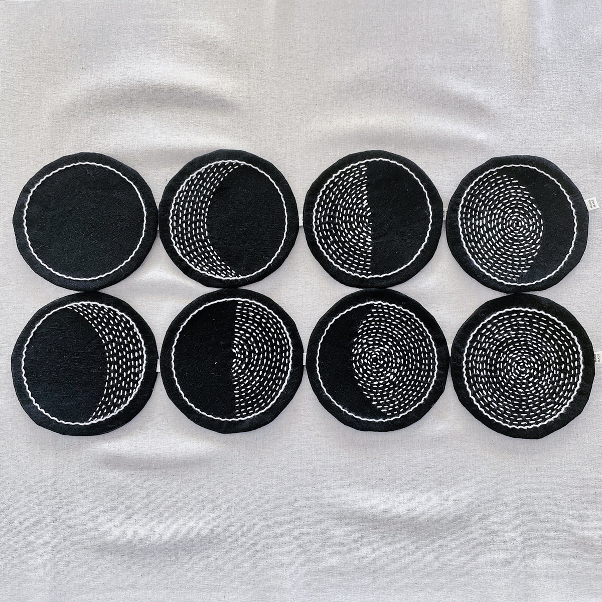 Moon Cycle Sashiko Coasters