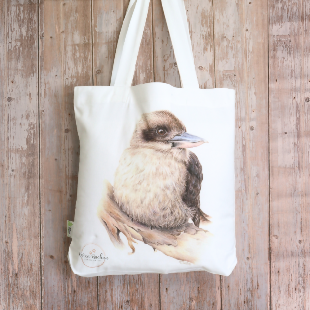 Australian-artist-illustration-tote-bag-kookaburra-front