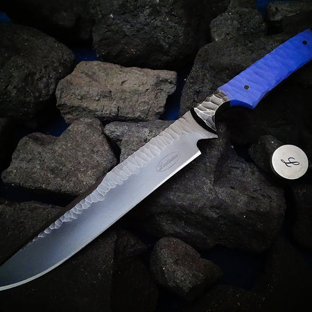 Knife outdoors unique leather steel art timber