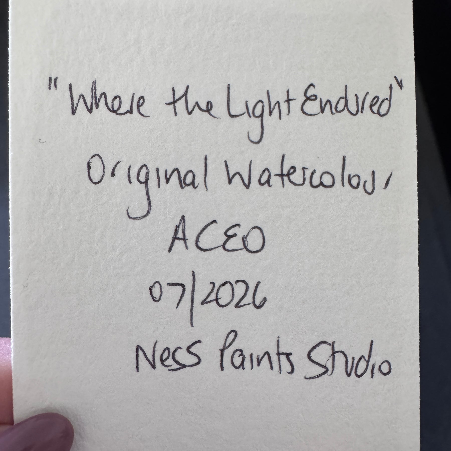 ACEO Original Abstract Watercolour - Where The Light Endured