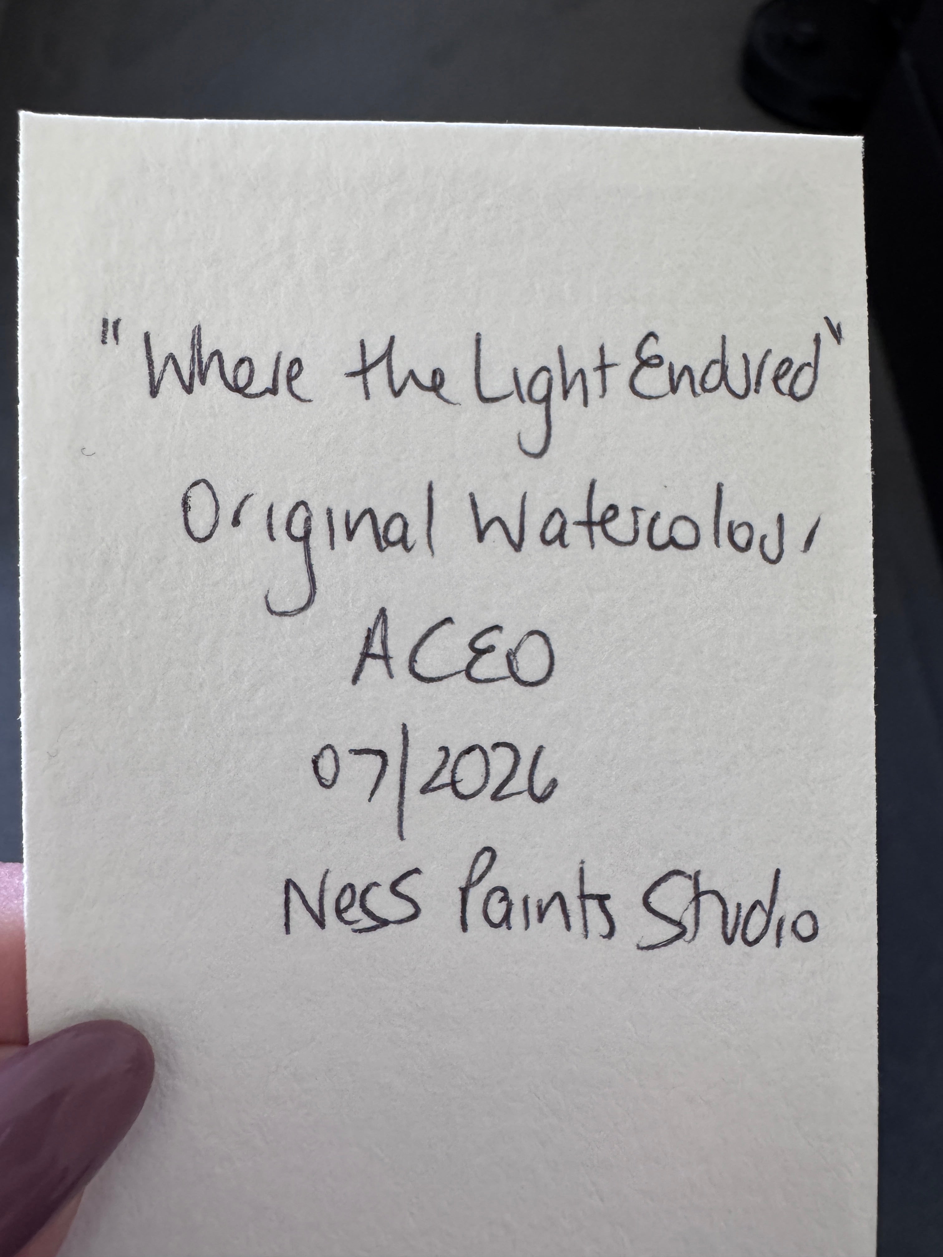 ACEO Original Abstract Watercolour - Where The Light Endured