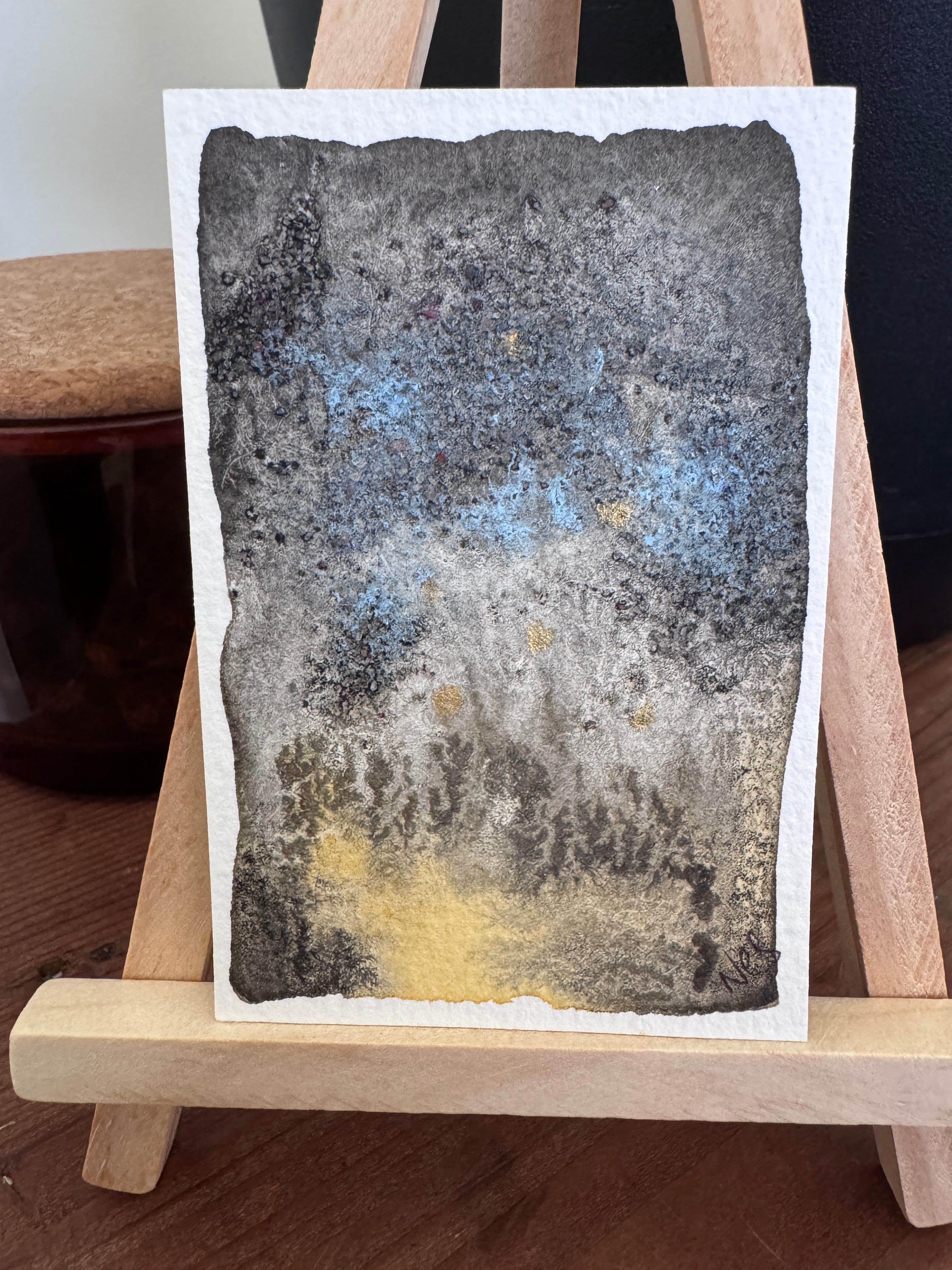 ACEO Original Abstract Watercolour - Where The Light Endured