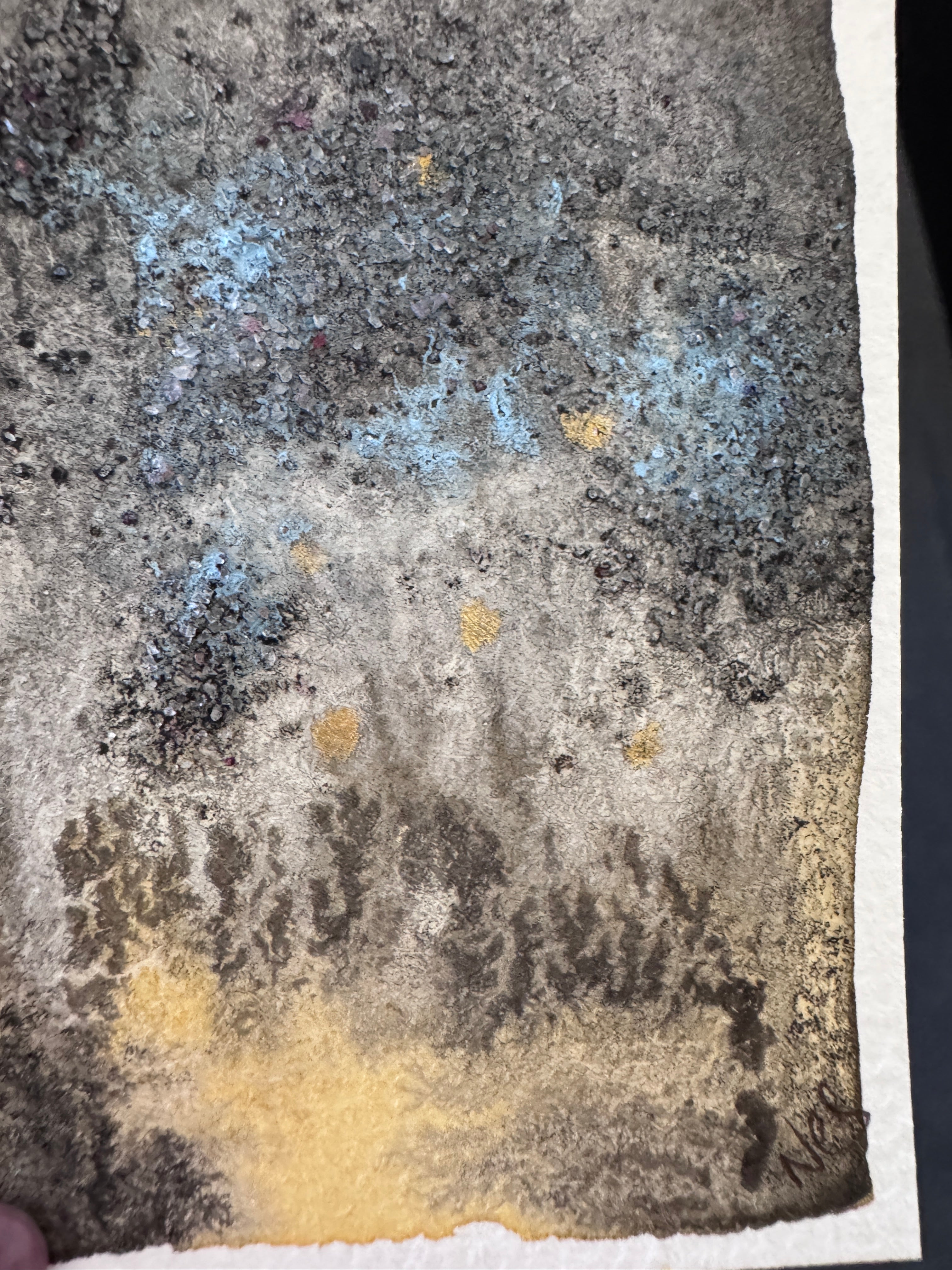 ACEO Original Abstract Watercolour - Where The Light Endured