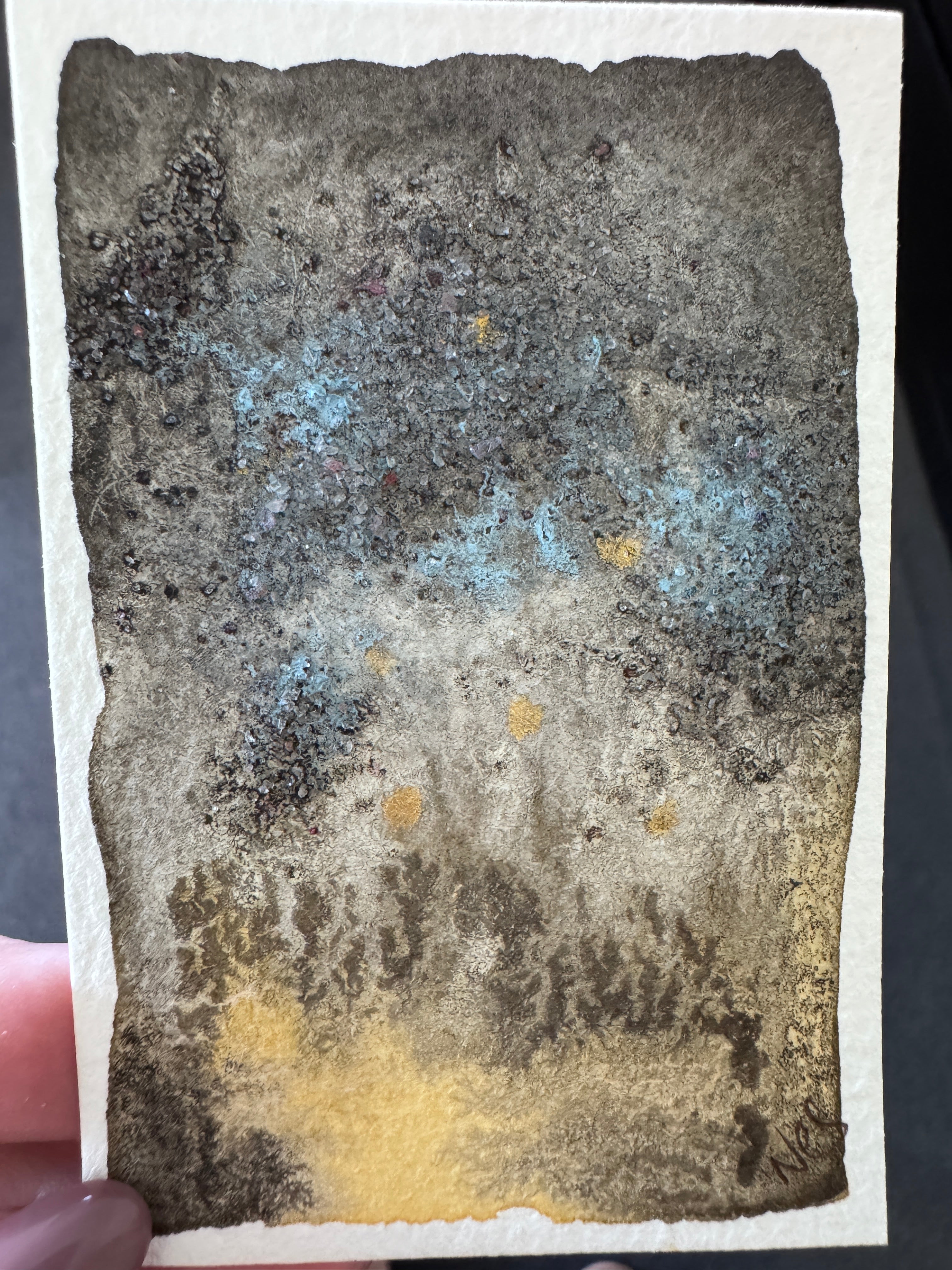 ACEO Original Abstract Watercolour - Where The Light Endured