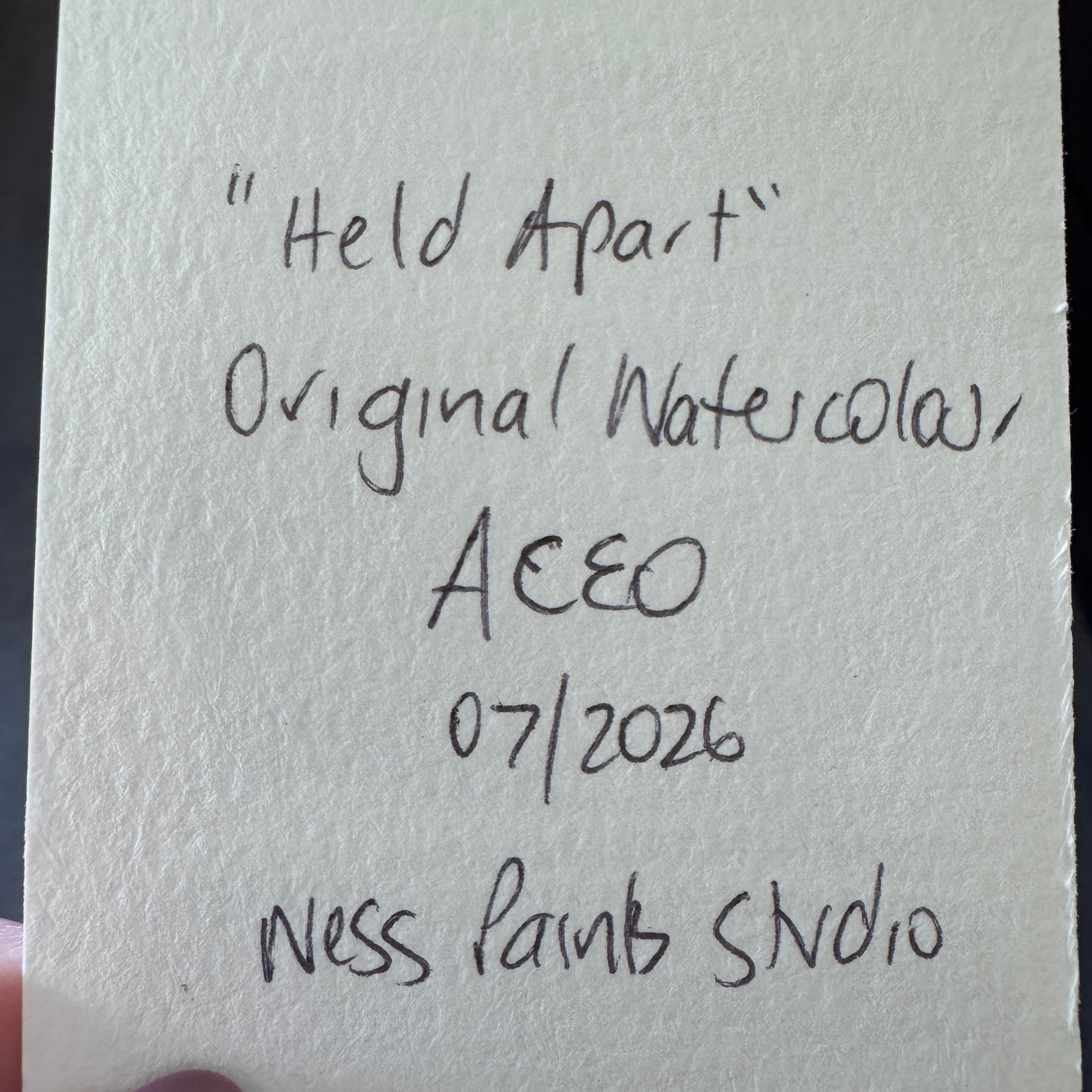 ACEO Original Watercolour on Paper - Held Apart
