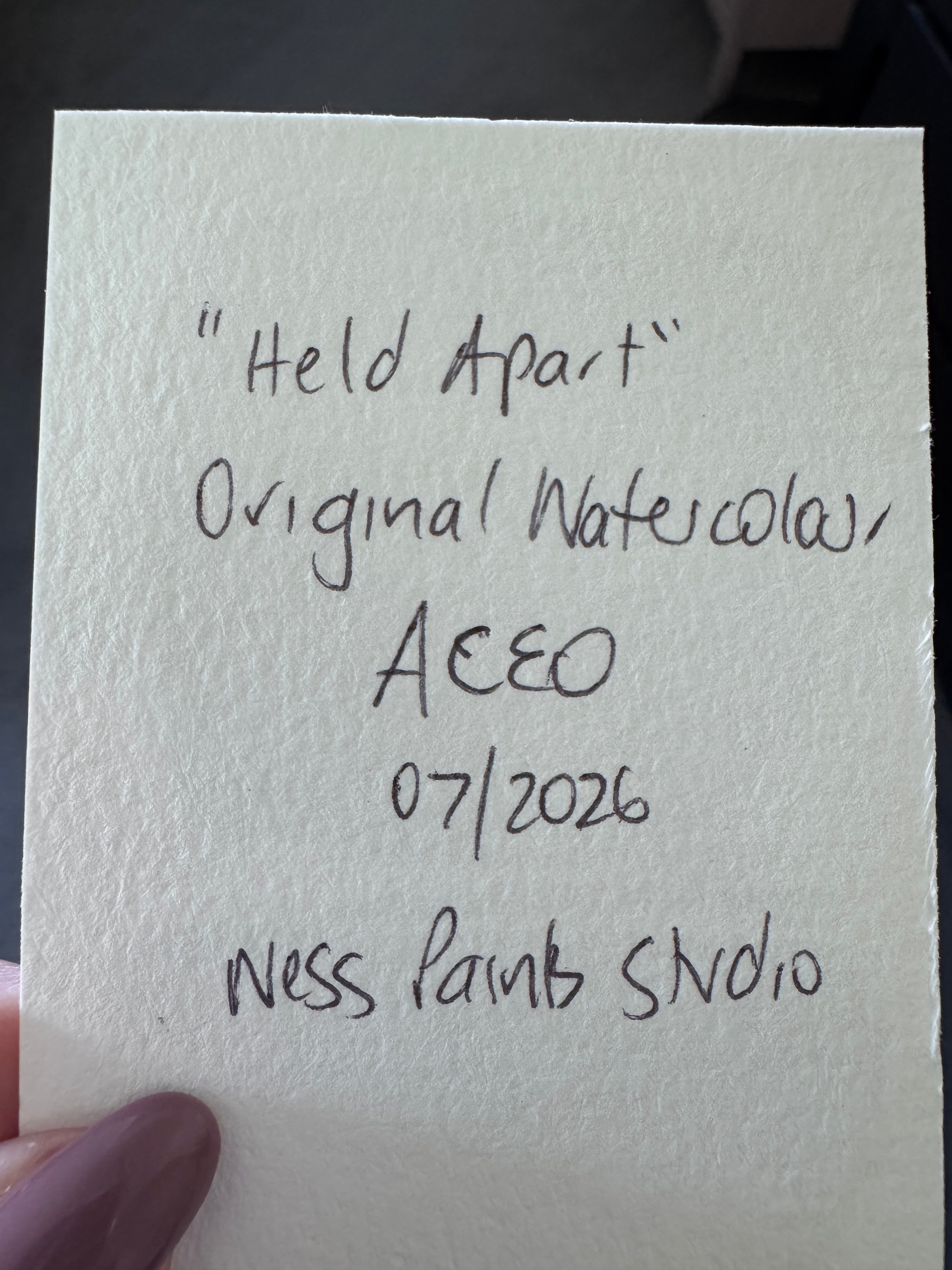 ACEO Original Watercolour on Paper - Held Apart