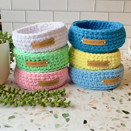 Crochet handmade baskets for all those Trinkets