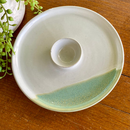 Ceramic Plate with Egg Cup|Handmade Pottery