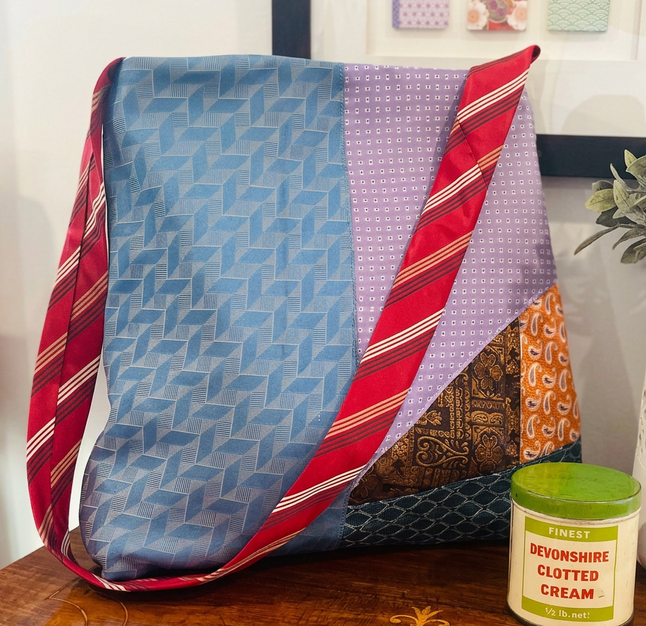 Handmade Silk Tie Tote Bag