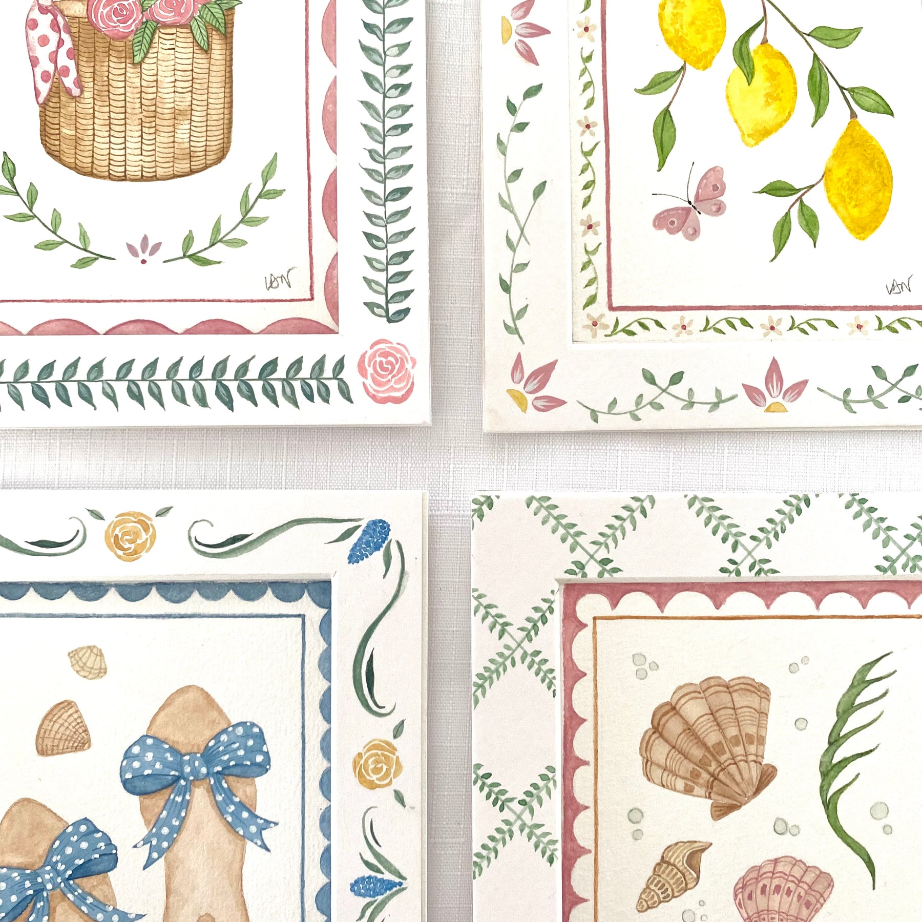 Summer Joys Original Watercolour Painting - Picnic Basket