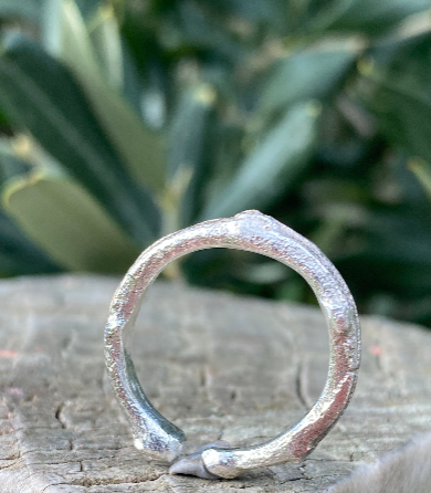 Sterling Silver Olive Branch Ring | Size O | Open Design